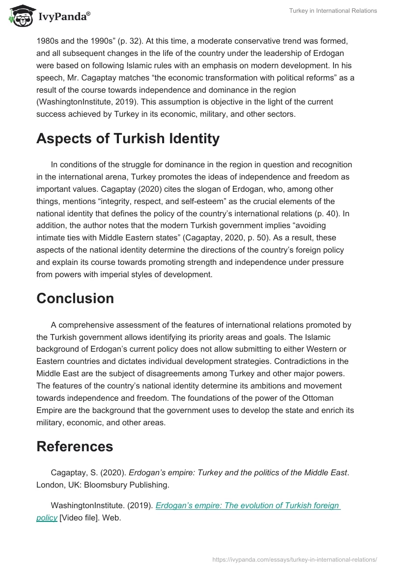 Turkey in International Relations. Page 4