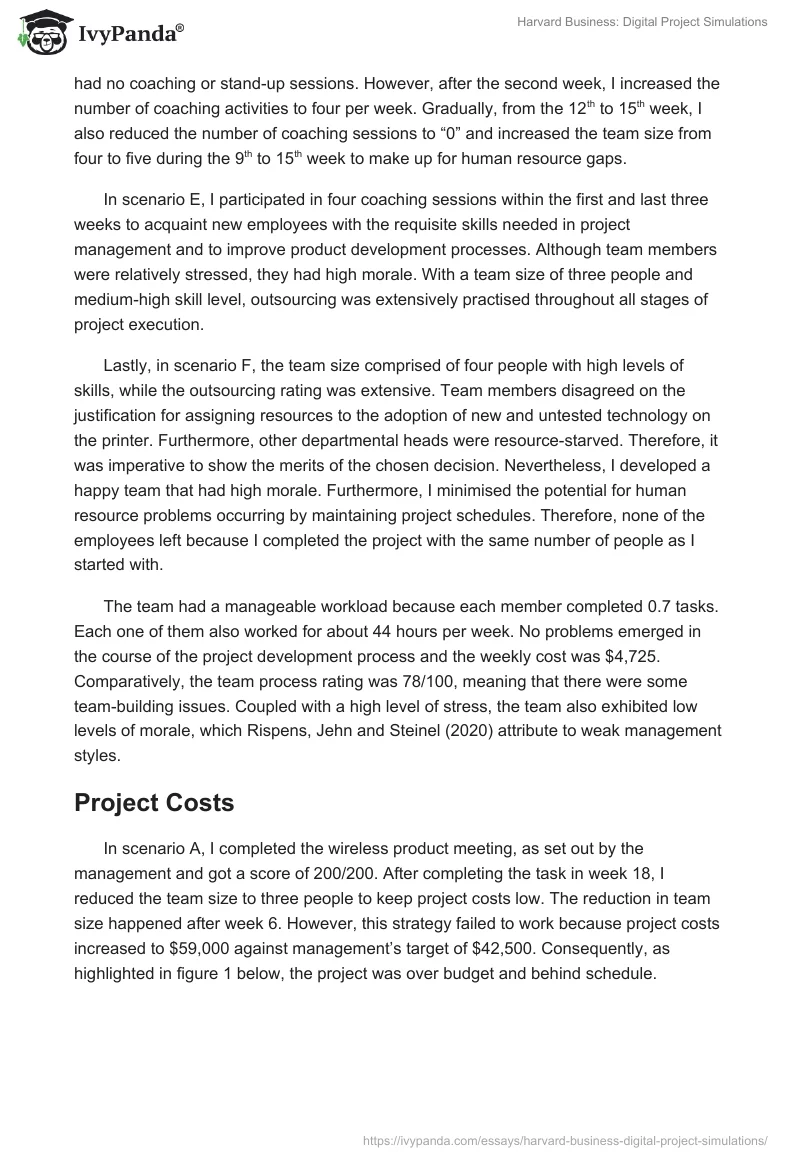 Harvard Business: Digital Project Simulations. Page 3