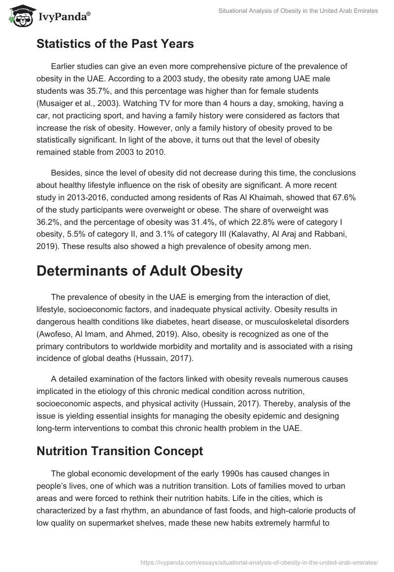 Situational Analysis of Obesity in the United Arab Emirates. Page 2