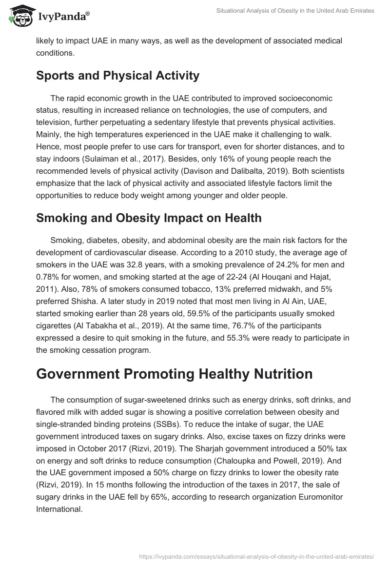 Situational Analysis of Obesity in the United Arab Emirates. Page 4
