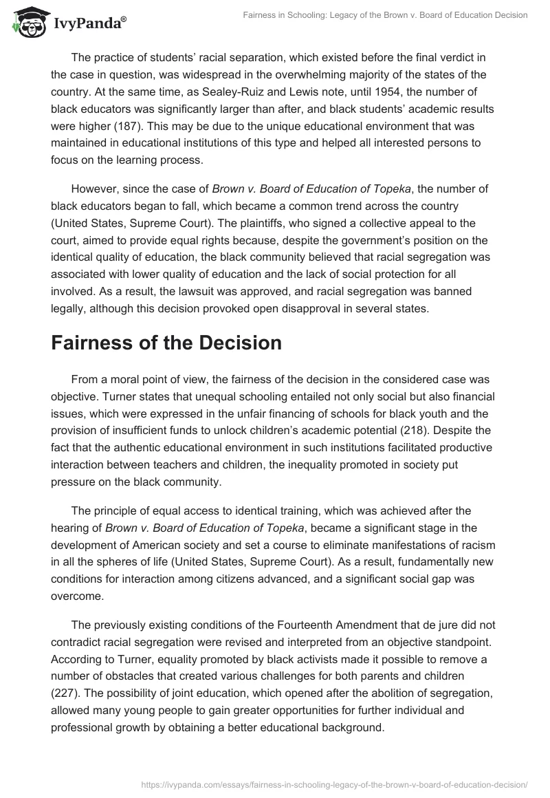 Fairness in Schooling: Legacy of the Brown v. Board of Education Decision. Page 2