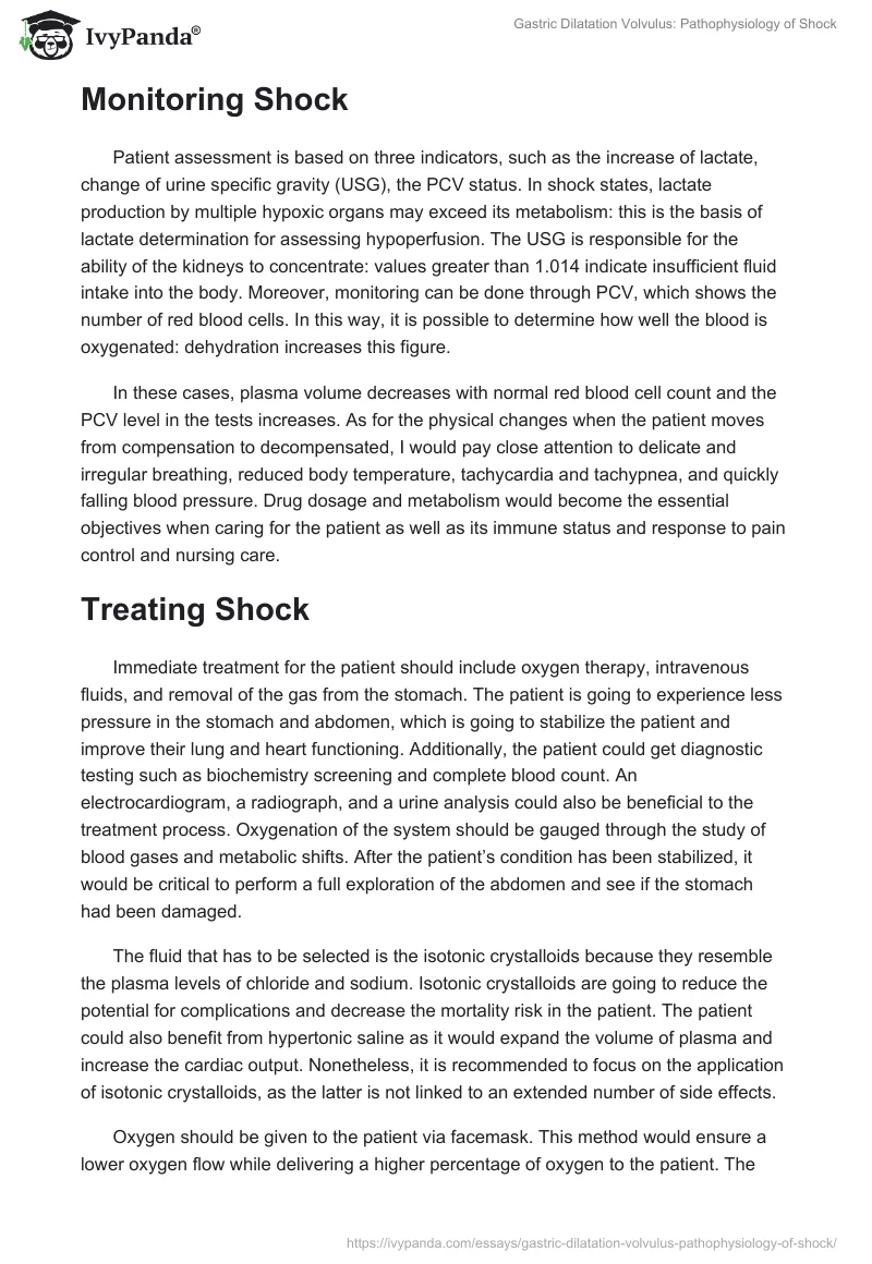 Gastric Dilatation Volvulus: Pathophysiology of Shock. Page 2