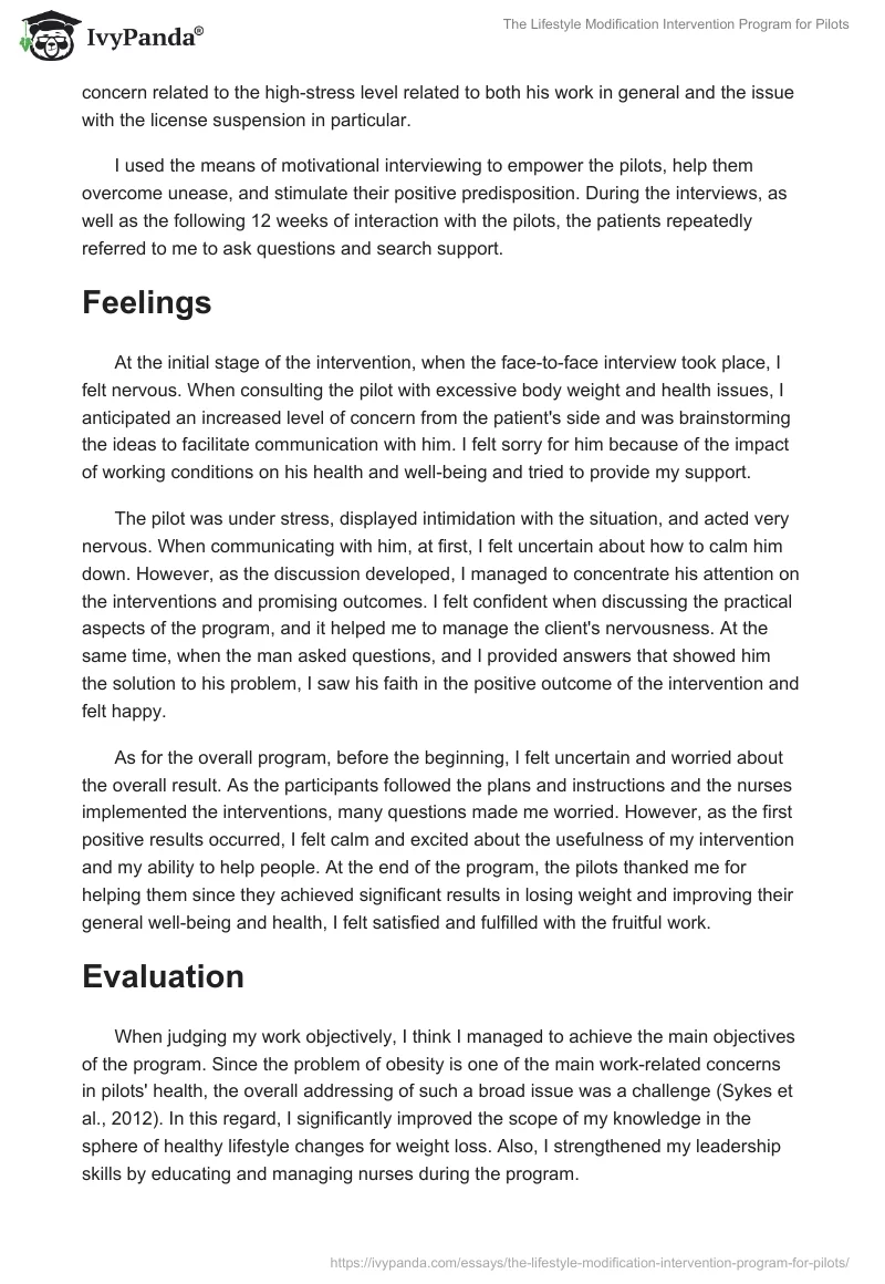The Lifestyle Modification Intervention Program for Pilots. Page 2
