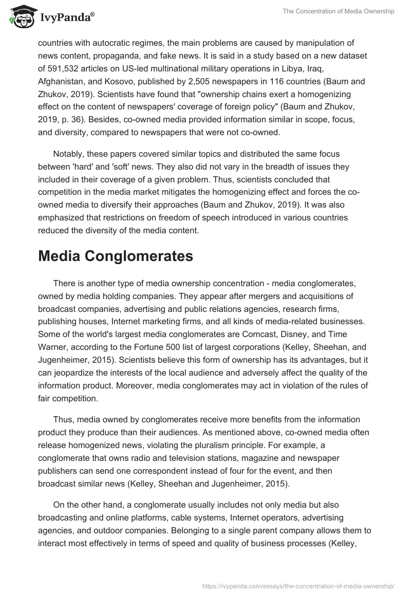 The Concentration of Media Ownership. Page 2