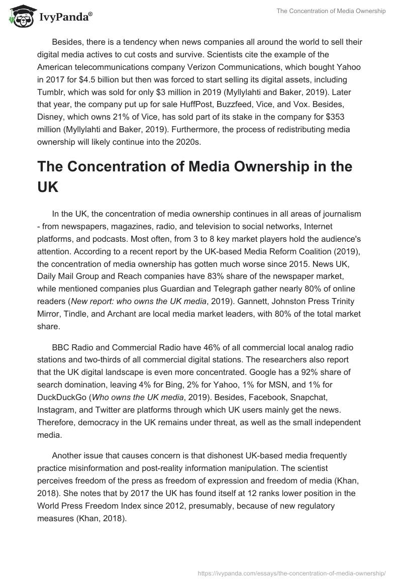 The Concentration of Media Ownership. Page 4