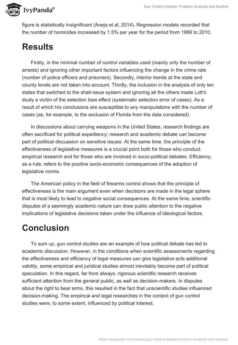 Gun Control Debate: Problem Analysis and Studies. Page 4