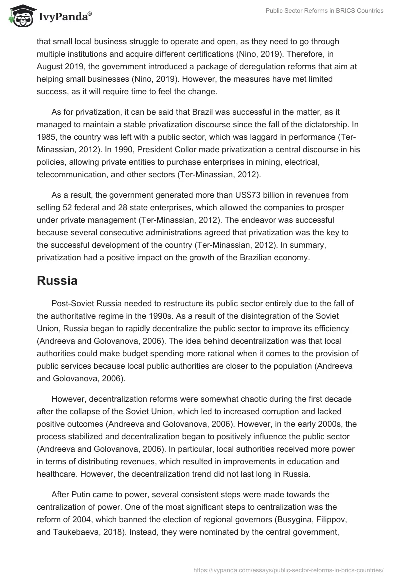 Public Sector Reforms in BRICS Countries. Page 3