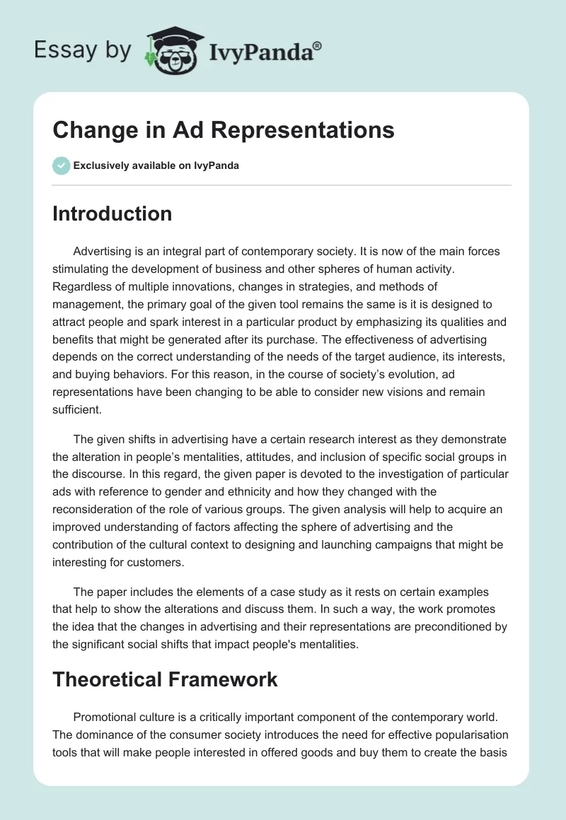Change in Ad Representations. Page 1