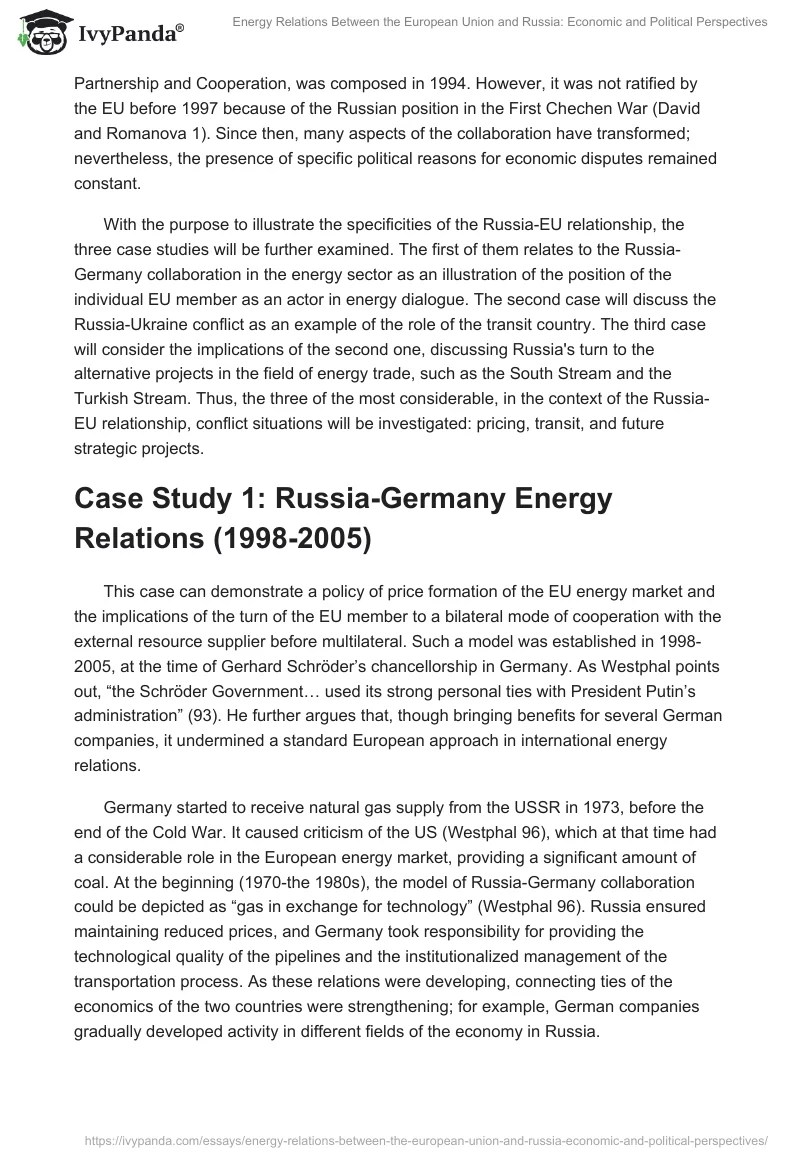 Energy Relations Between the European Union and Russia: Economic and Political Perspectives. Page 3