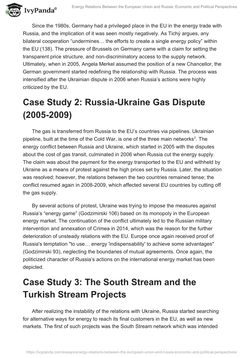 Energy Relations Between the European Union and Russia: Economic and Political Perspectives. Page 4