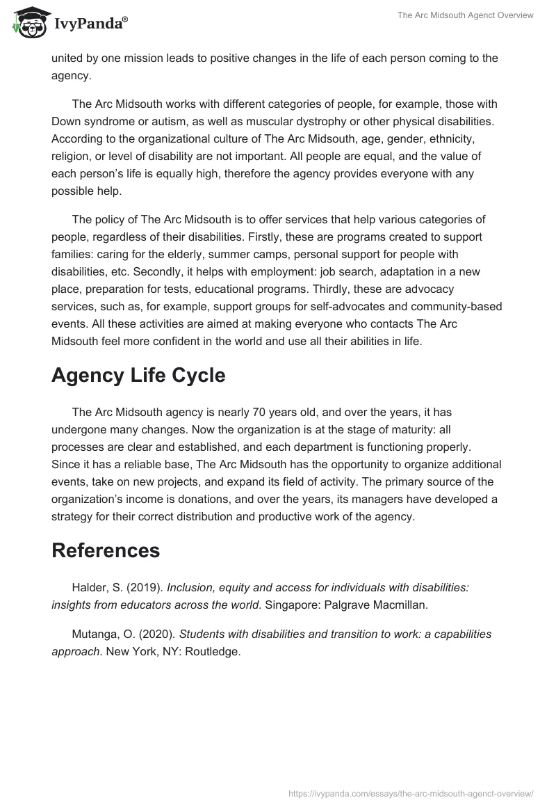 The Arc Midsouth Agenct Overview. Page 2