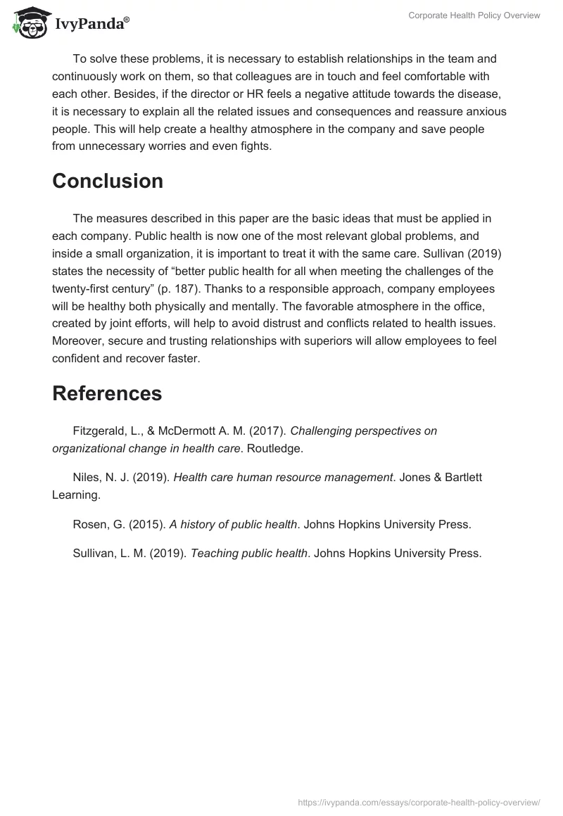 Corporate Health Policy Overview. Page 3