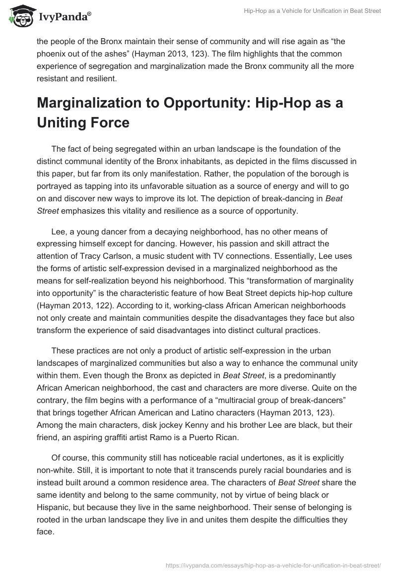 Hip-Hop as a Vehicle for Unification in Beat Street. Page 3