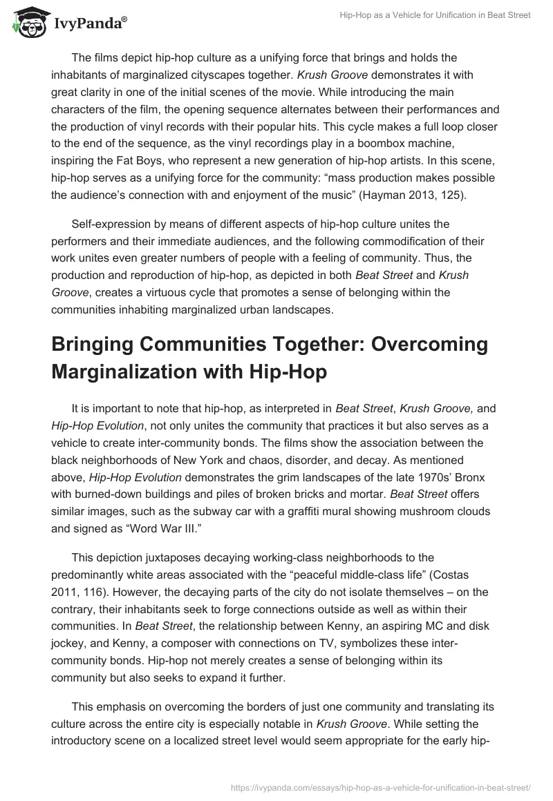 Hip-Hop as a Vehicle for Unification in Beat Street. Page 4