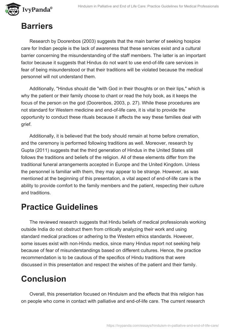 Hinduism in Palliative and End of Life Care: Practice Guidelines for Medical Professionals. Page 3