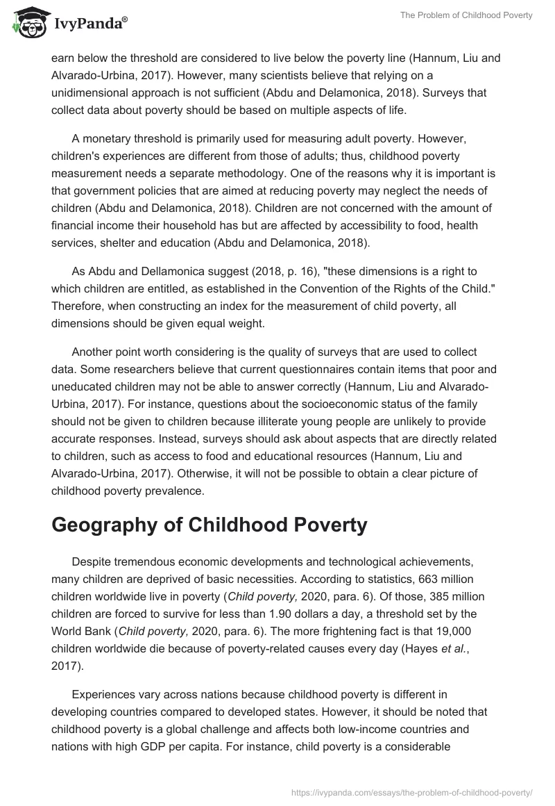 The Problem of Childhood Poverty. Page 2