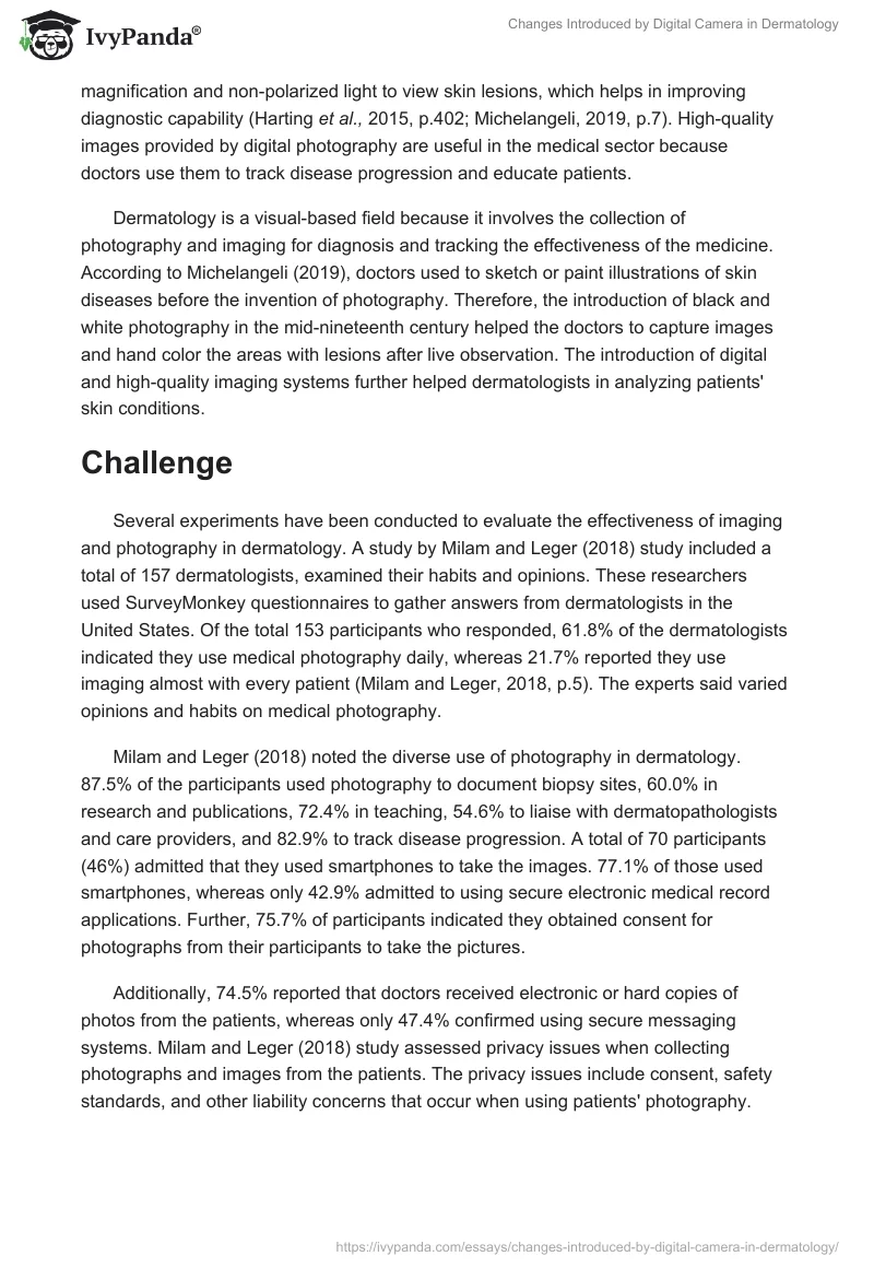 Changes Introduced by Digital Camera in Dermatology. Page 2