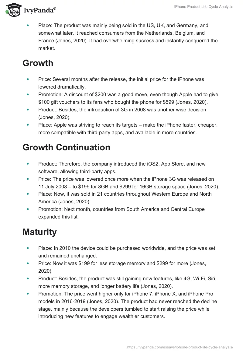 IPhone Product Life Cycle Analysis. Page 2