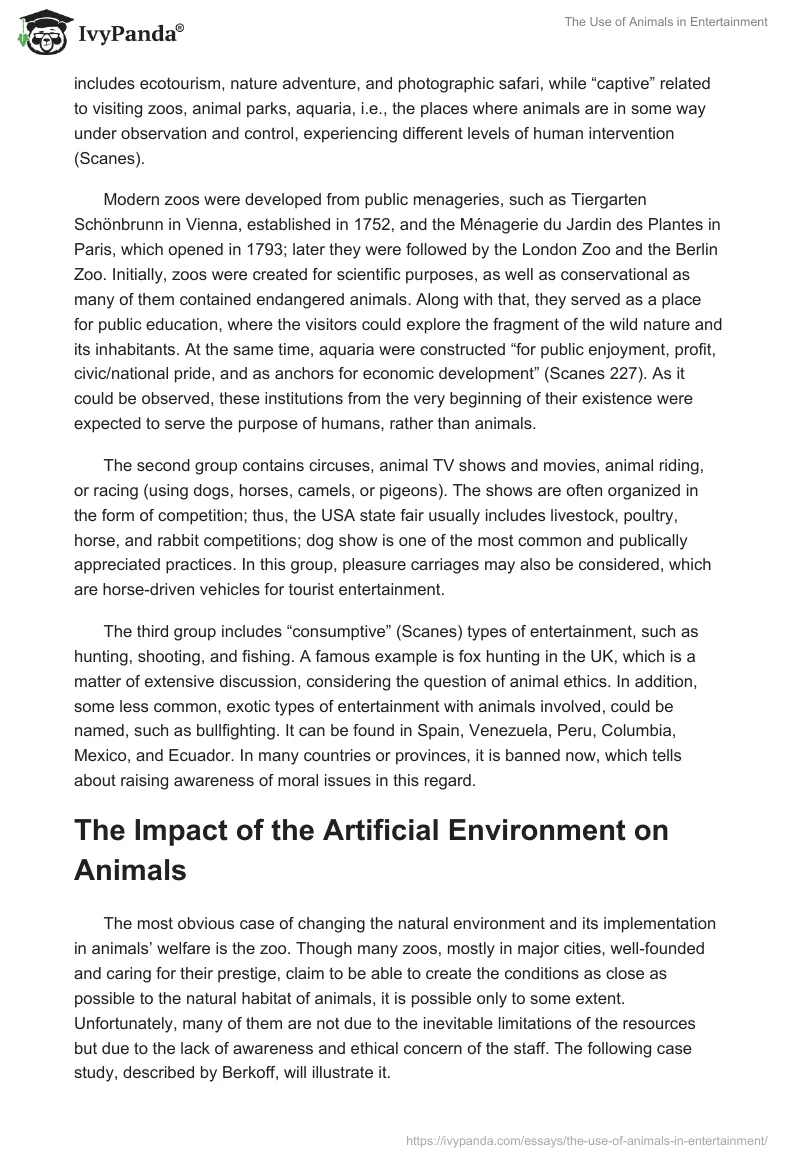 The Use of Animals in Entertainment. Page 2