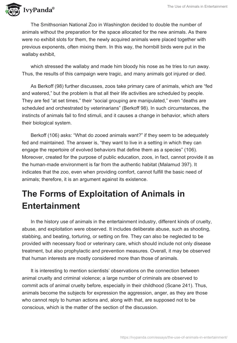 The Use of Animals in Entertainment. Page 3