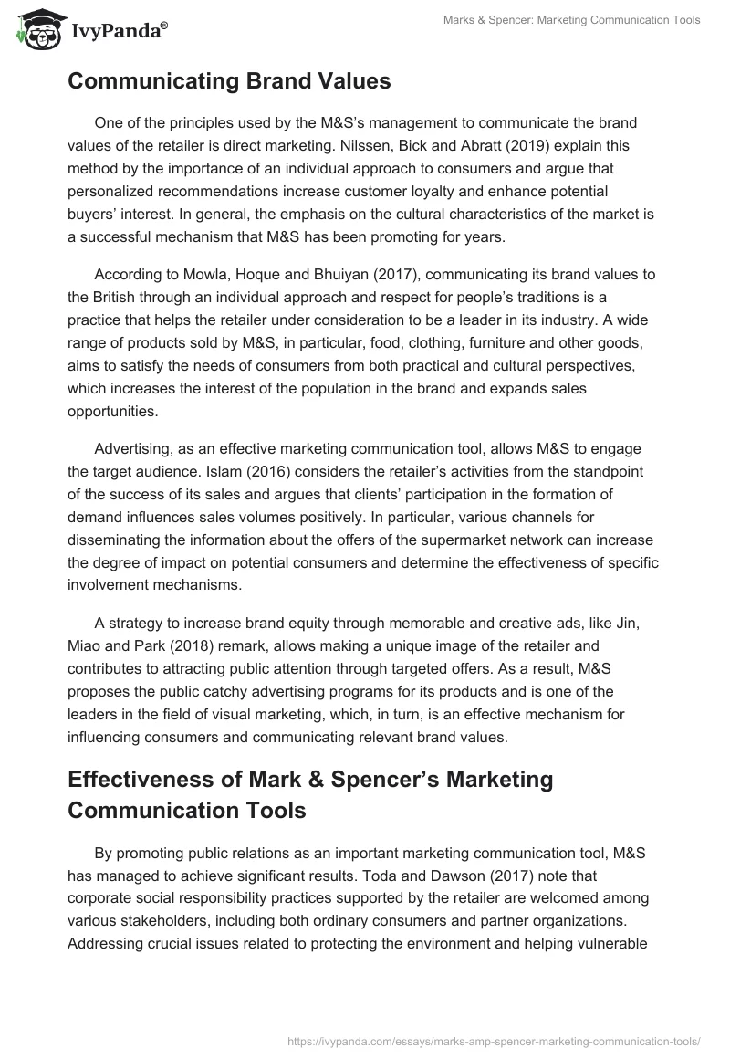 Marks & Spencer: Marketing Communication Tools. Page 4