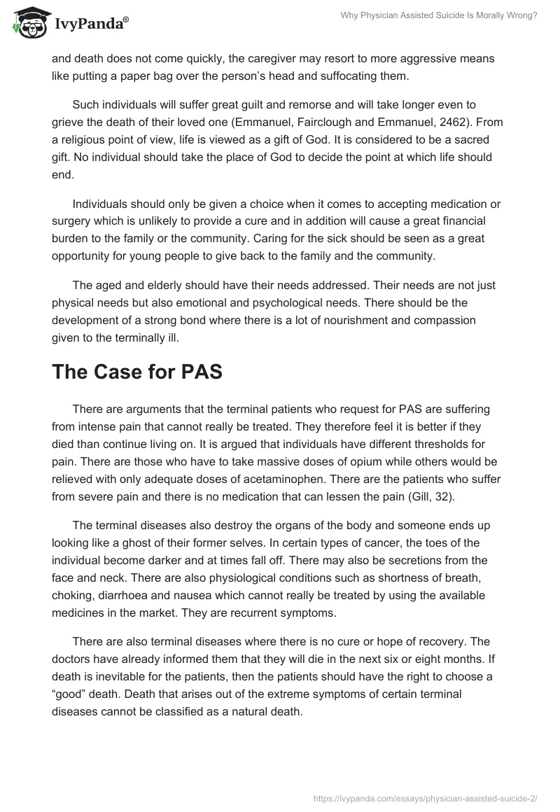 Why Physician Assisted Suicide Is Morally Wrong?. Page 2