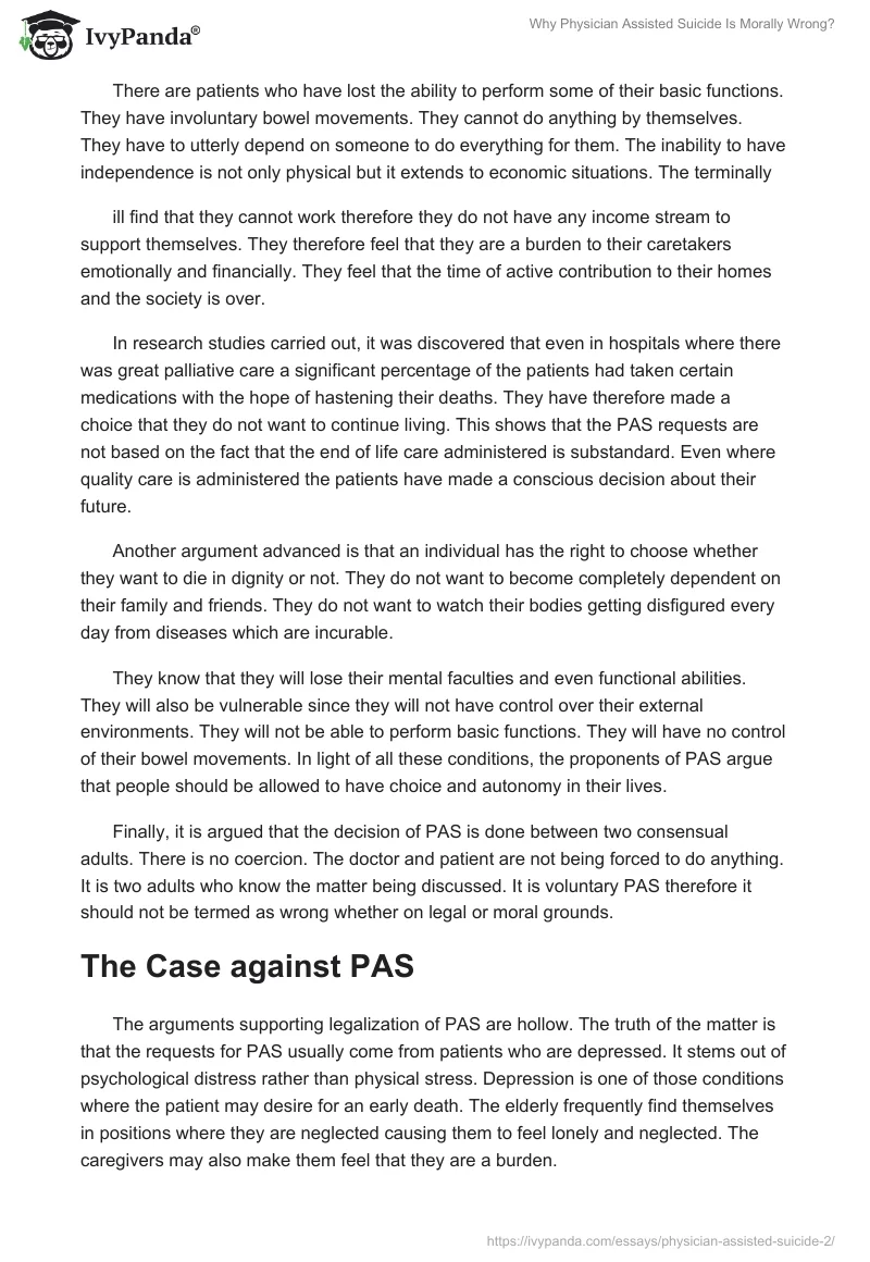 Why Physician Assisted Suicide Is Morally Wrong?. Page 3