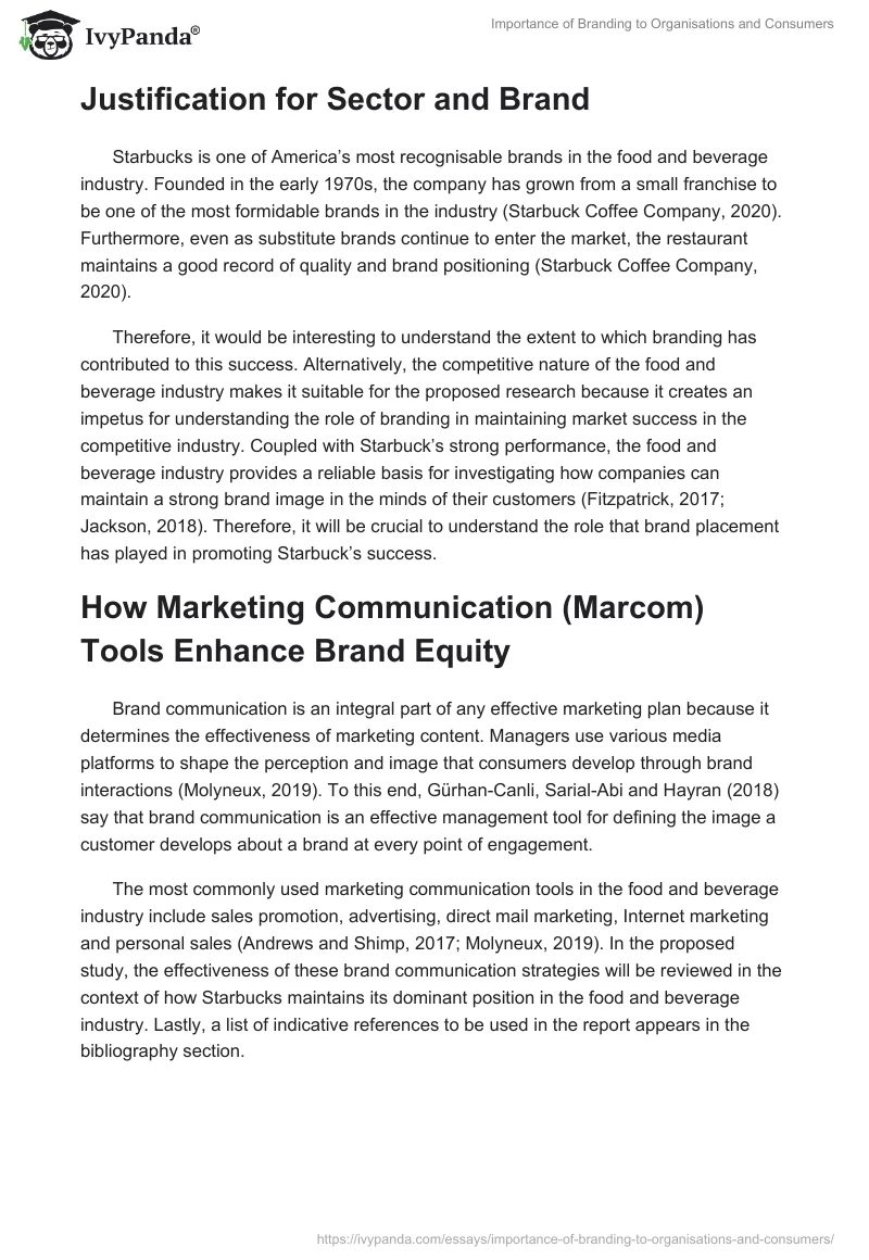 Importance of Branding to Organisations and Consumers. Page 2