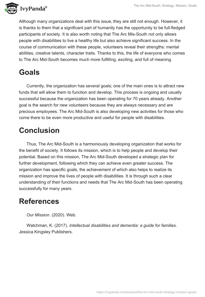 The Arc Mid-South: Strategy, Mission, Goals. Page 2