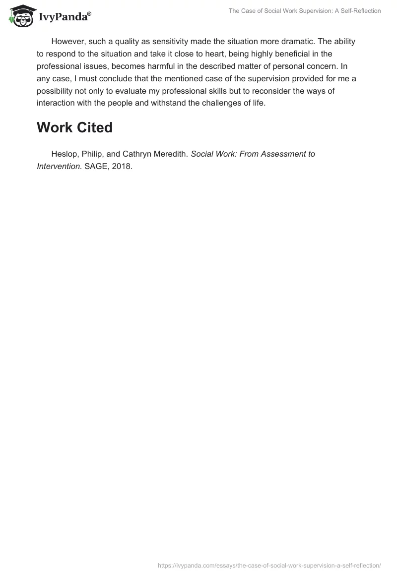 The Case of Social Work Supervision: A Self-Reflection. Page 2