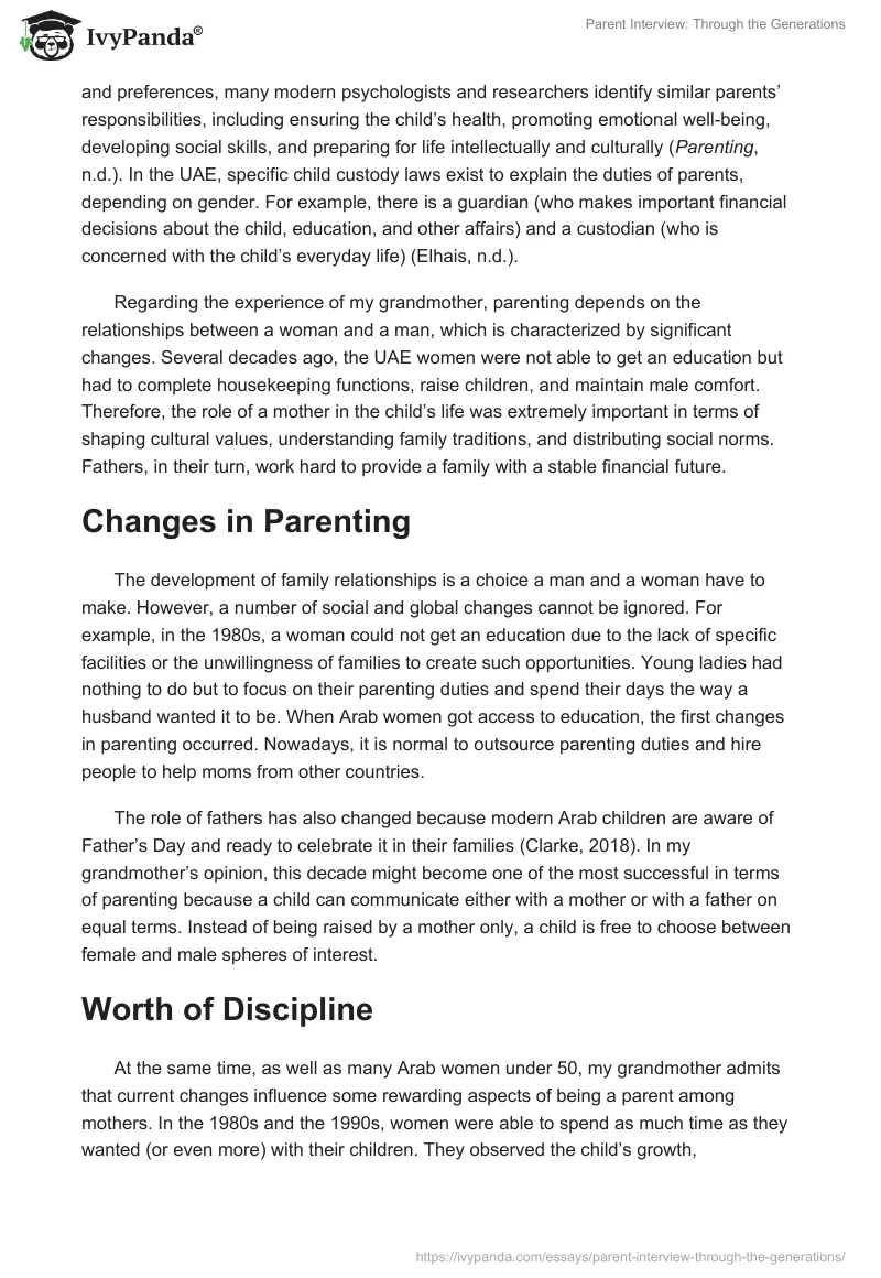 Parent Interview: Through the Generations. Page 2