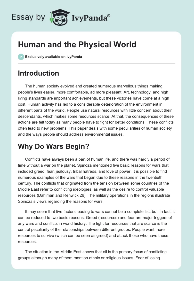 Human and the Physical World. Page 1