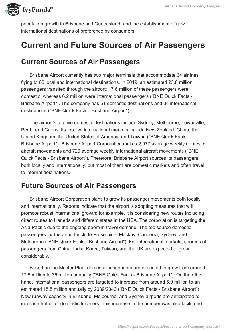 Brisbane Airport Company Analysis. Page 4