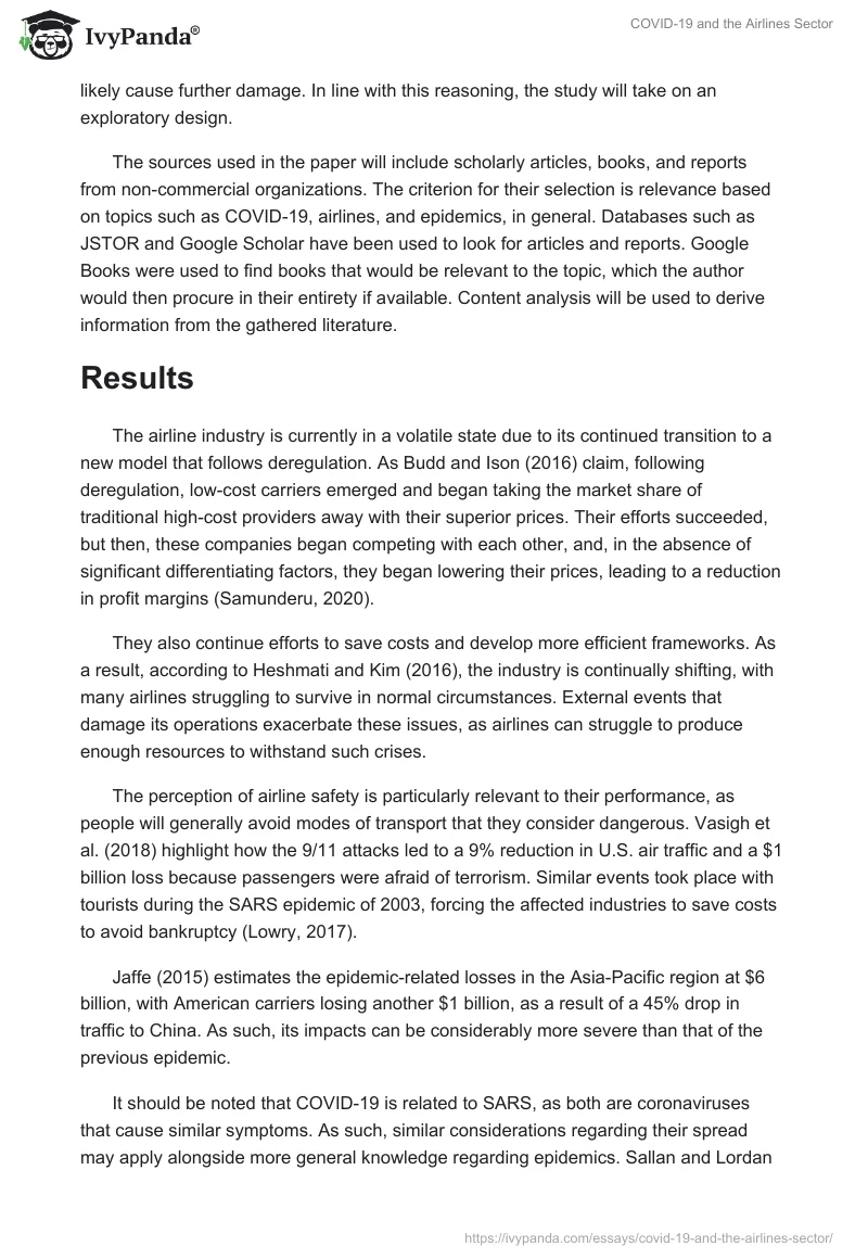 COVID-19 and the Airlines Sector. Page 2