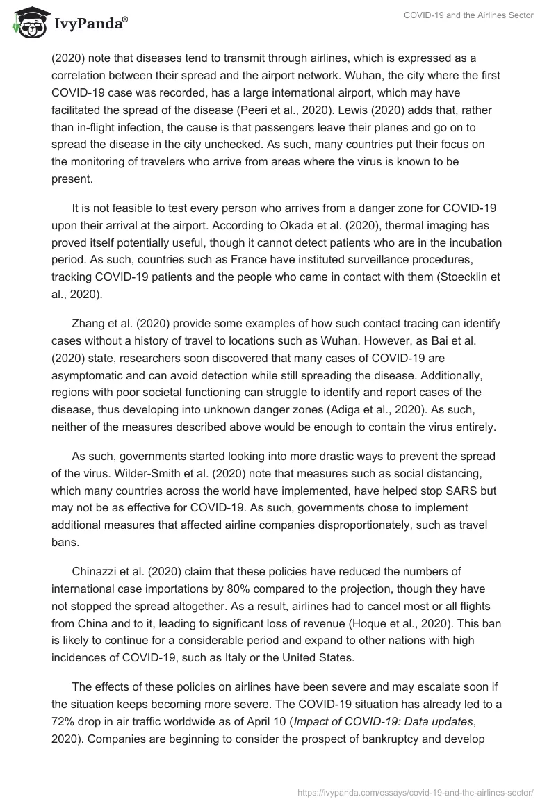 COVID-19 and the Airlines Sector. Page 3
