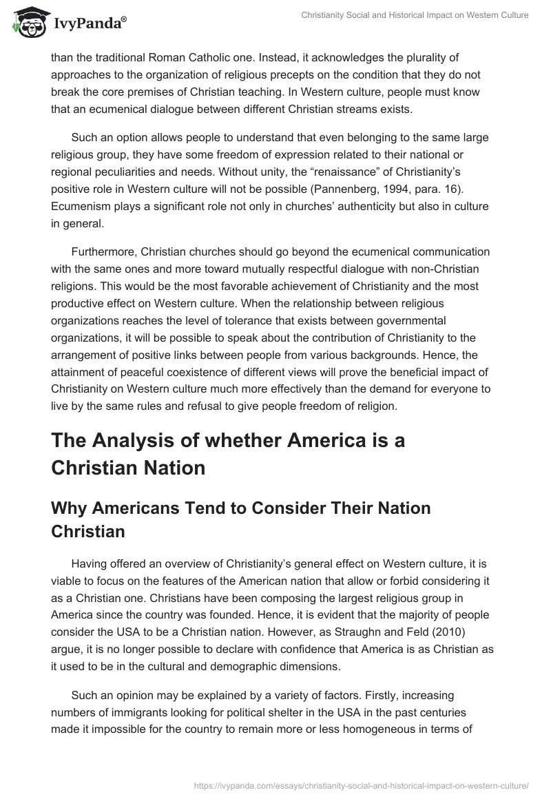 Christianity Social and Historical Impact on Western Culture. Page 4