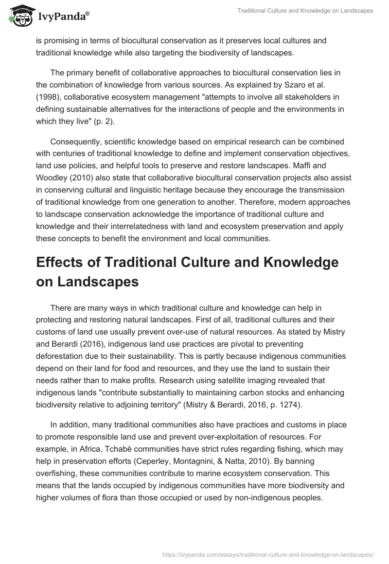 Traditional Culture and Knowledge on Landscapes. Page 3