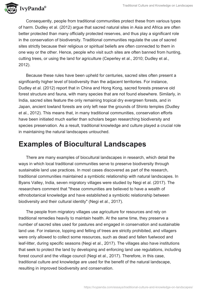 Traditional Culture and Knowledge on Landscapes. Page 5