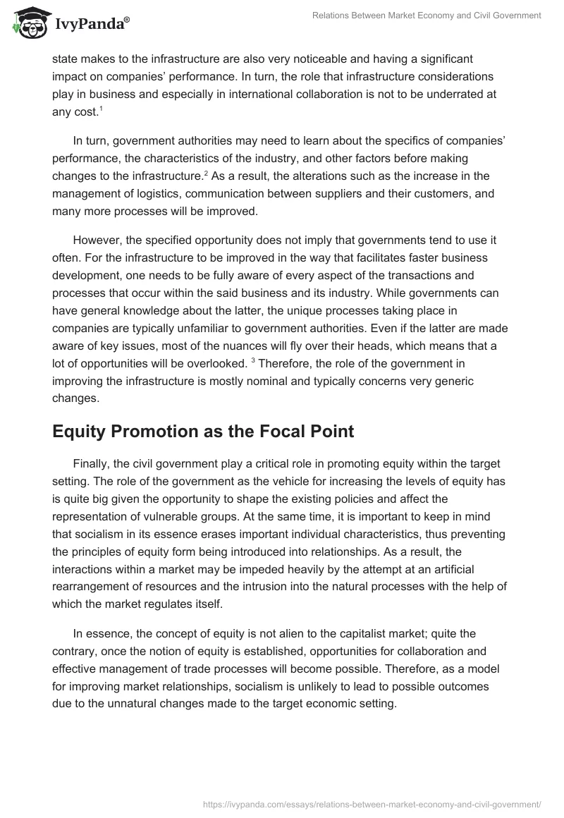 Relations Between Market Economy and Civil Government. Page 2