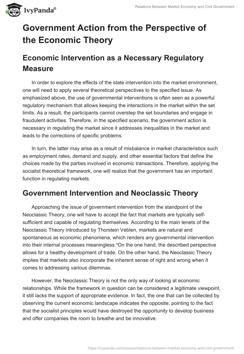 Relations Between Market Economy and Civil Government. Page 3