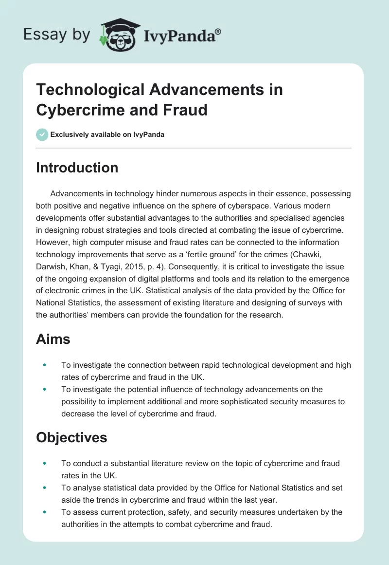 Technological Advancements in Cybercrime and Fraud. Page 1