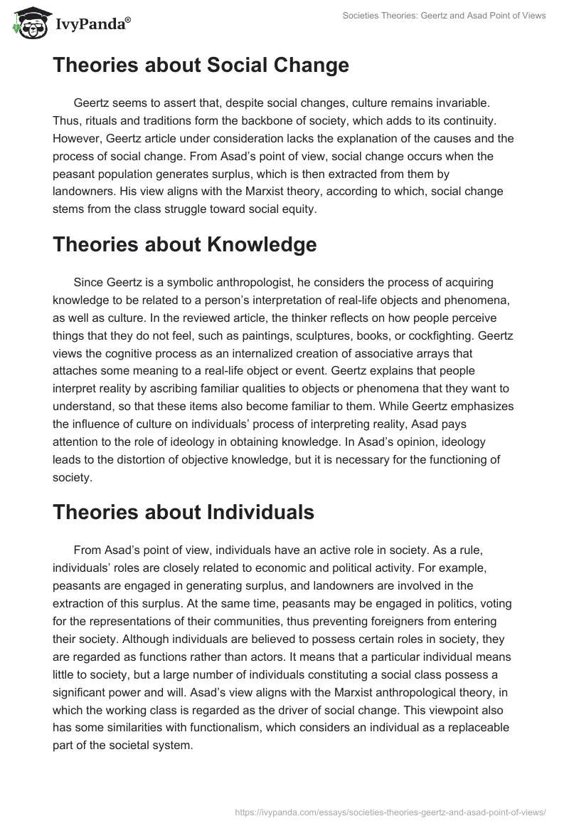 Societies Theories: Geertz and Asad Point of Views. Page 2