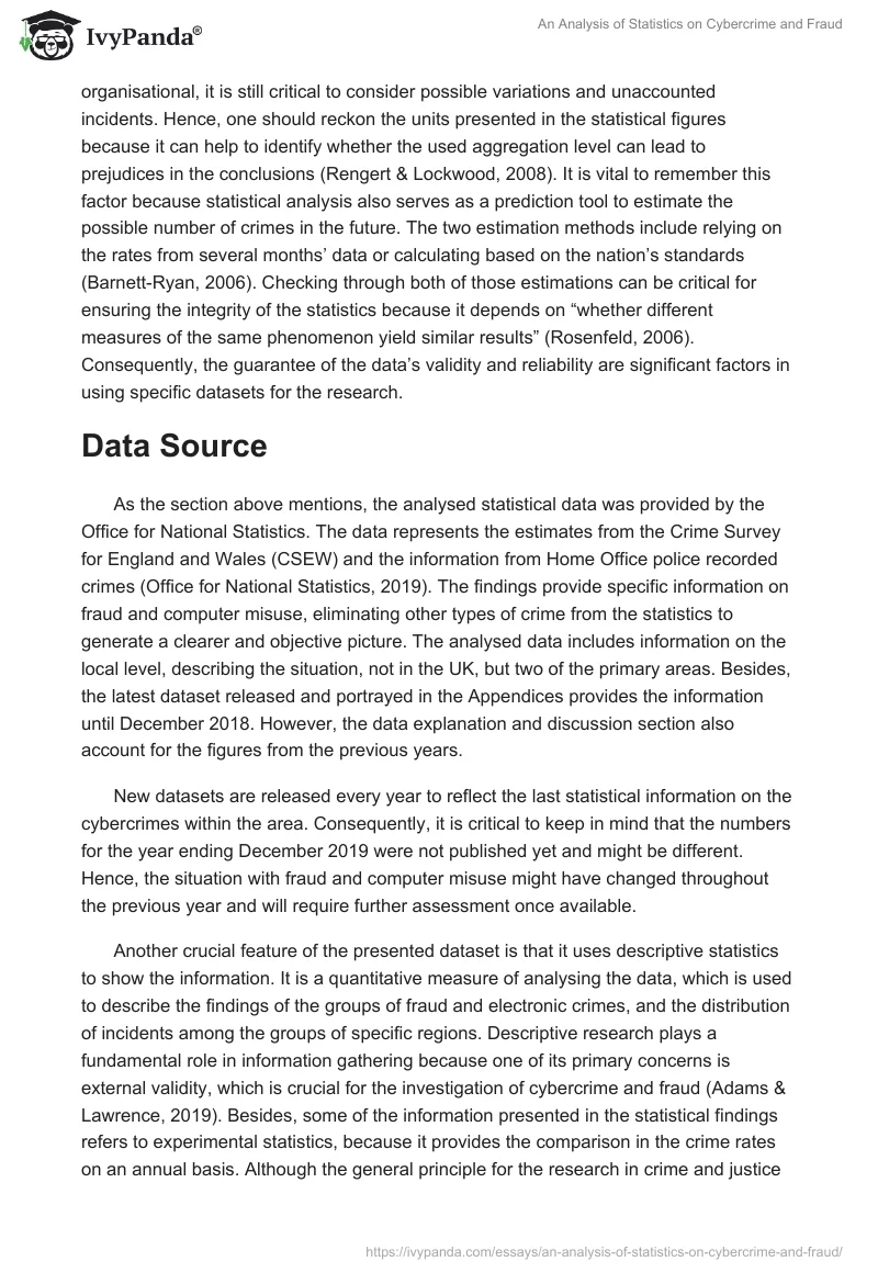 An Analysis of Statistics on Cybercrime and Fraud. Page 2