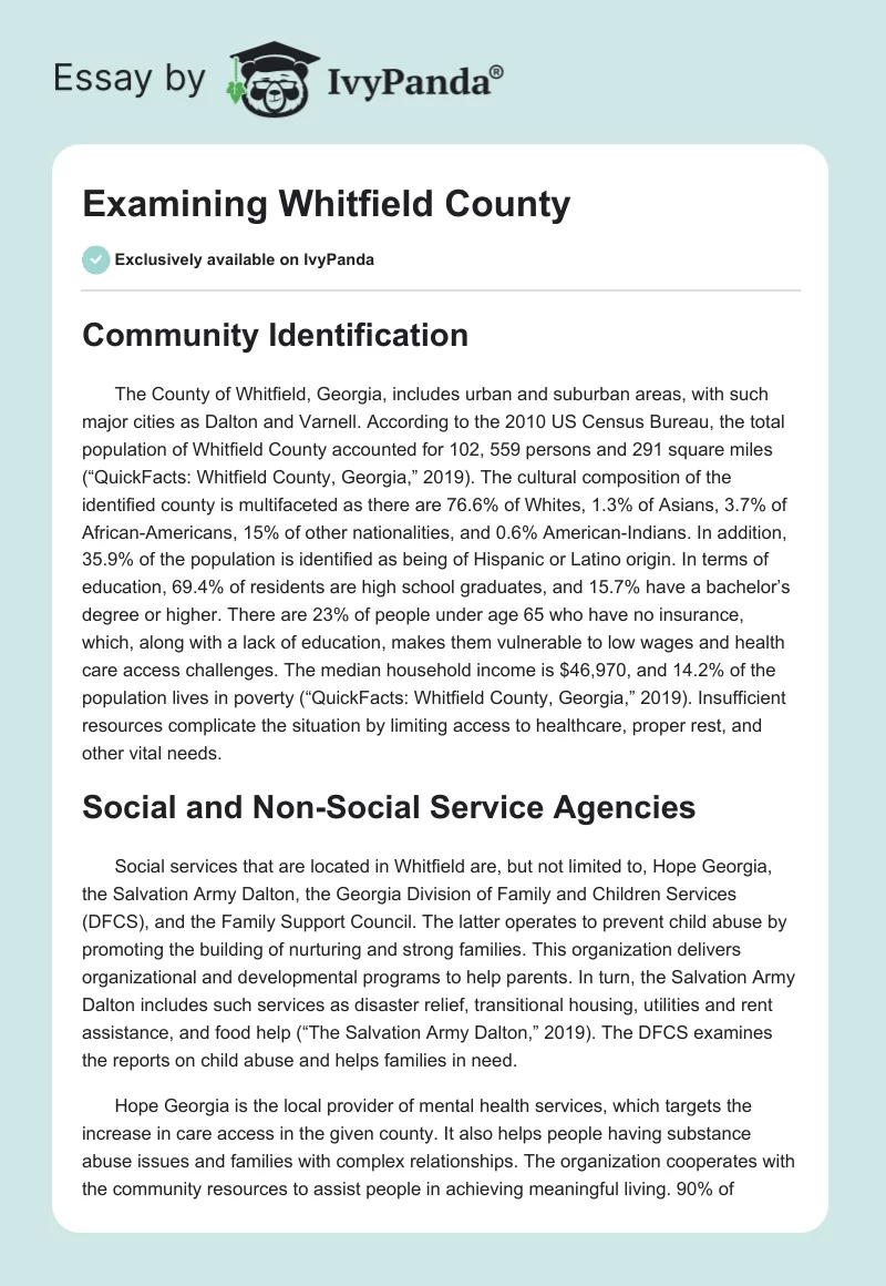 Examining Whitfield County. Page 1