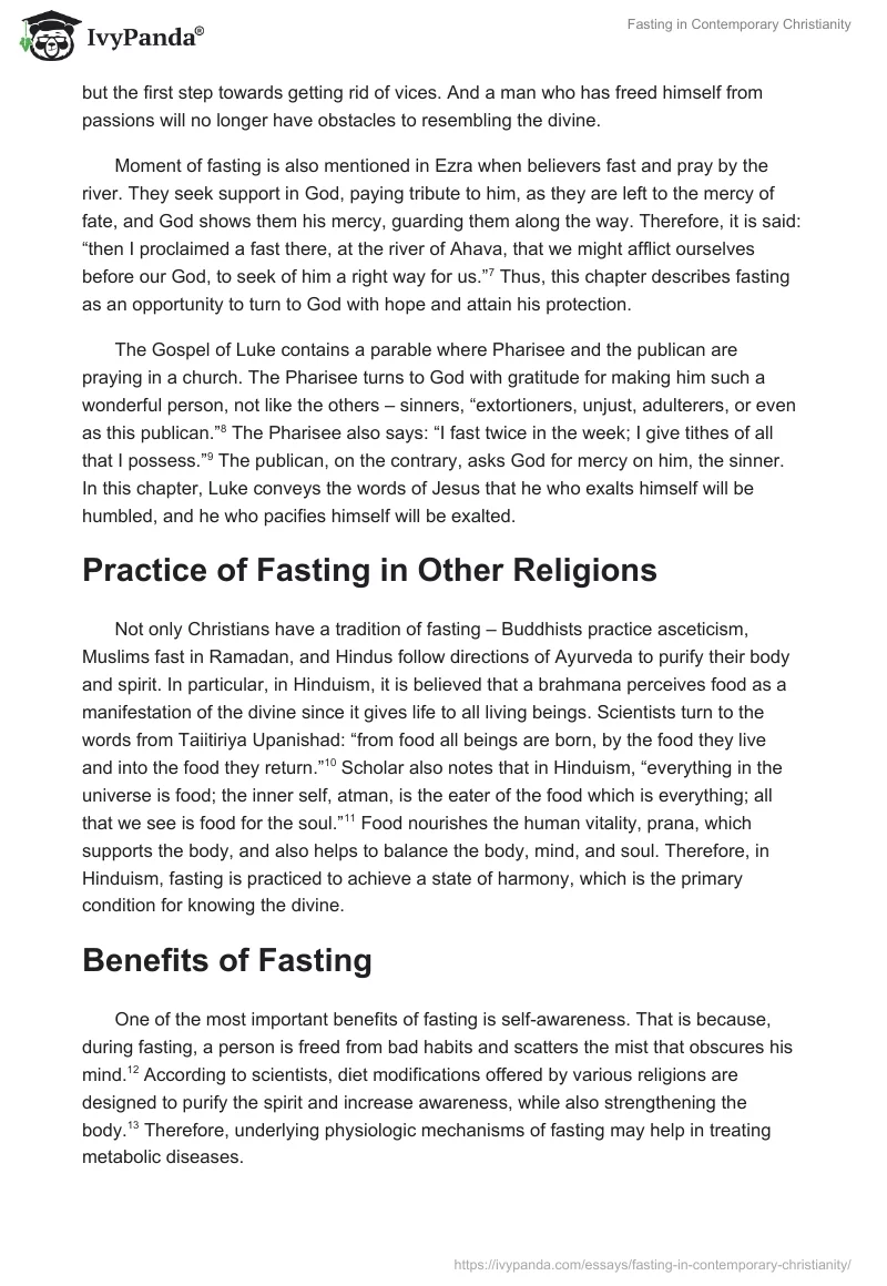 Fasting in Contemporary Christianity. Page 2
