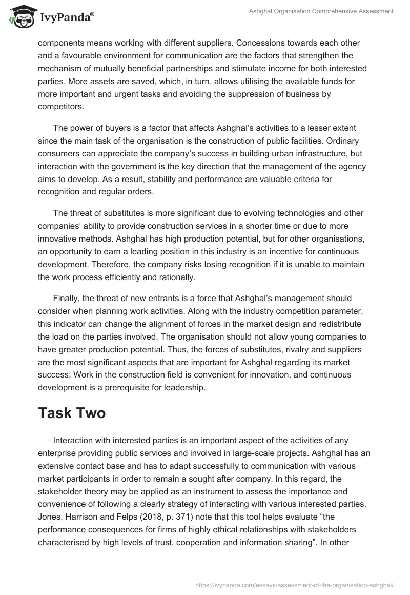 Ashghal Organisation Comprehensive Assessment. Page 4