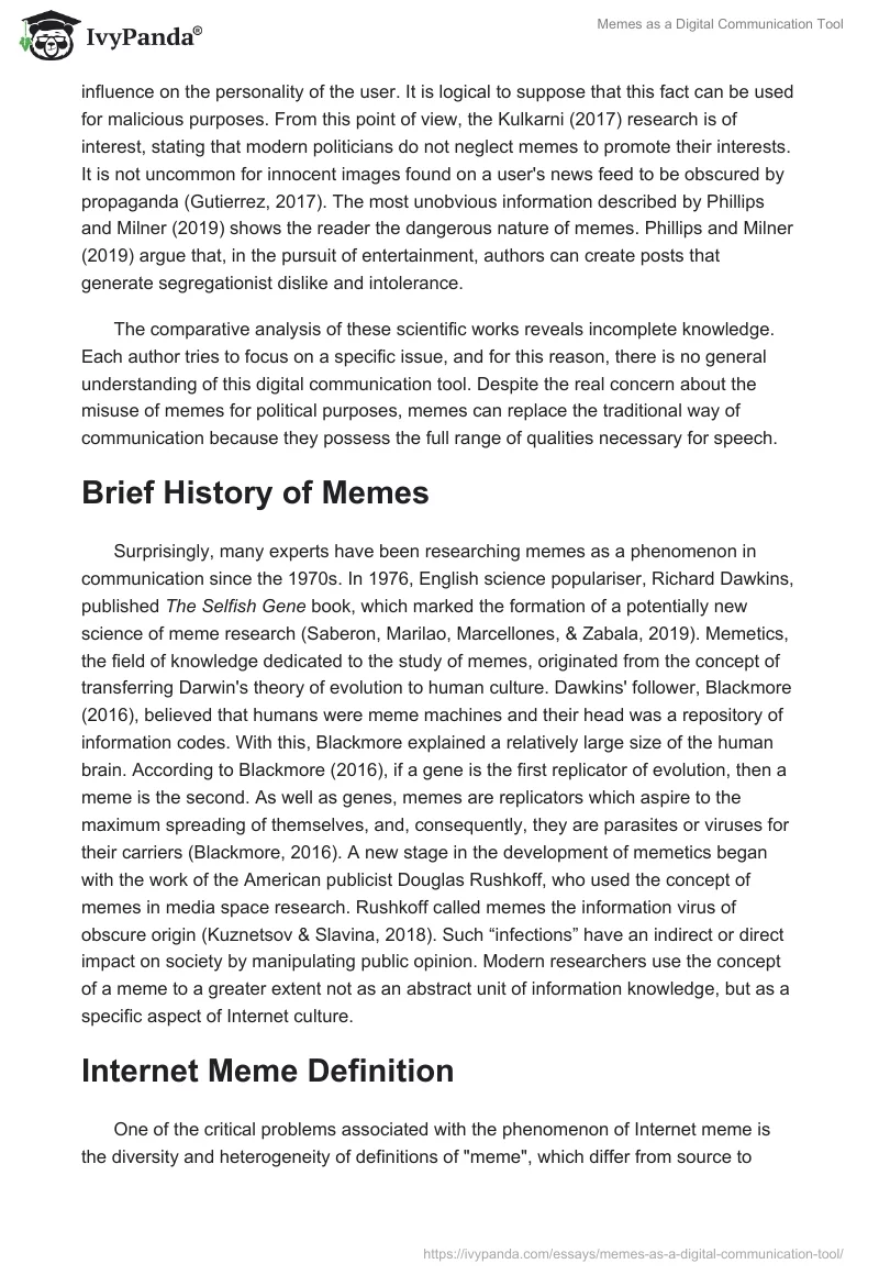 Memes as a Digital Communication Tool. Page 2