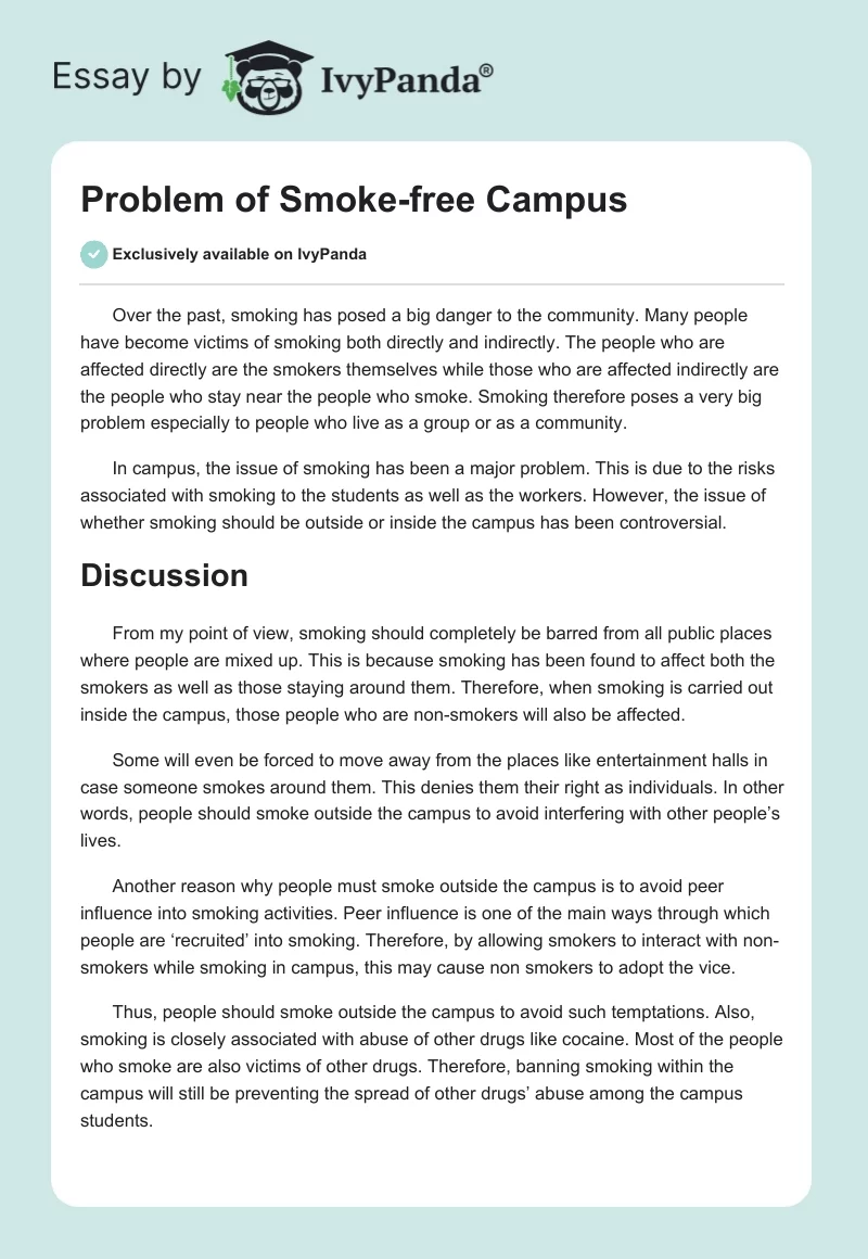 Problem of Smoke-free Campus. Page 1