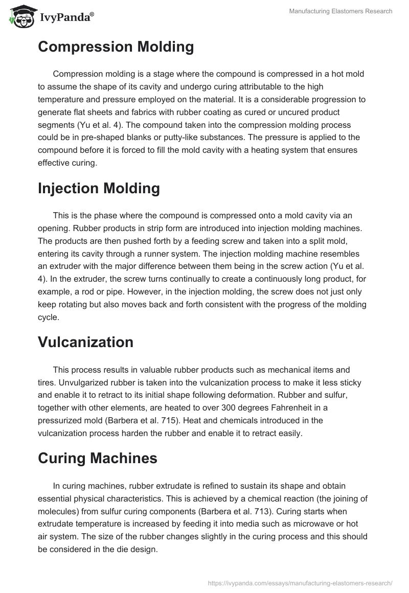 Manufacturing Elastomers Research. Page 2