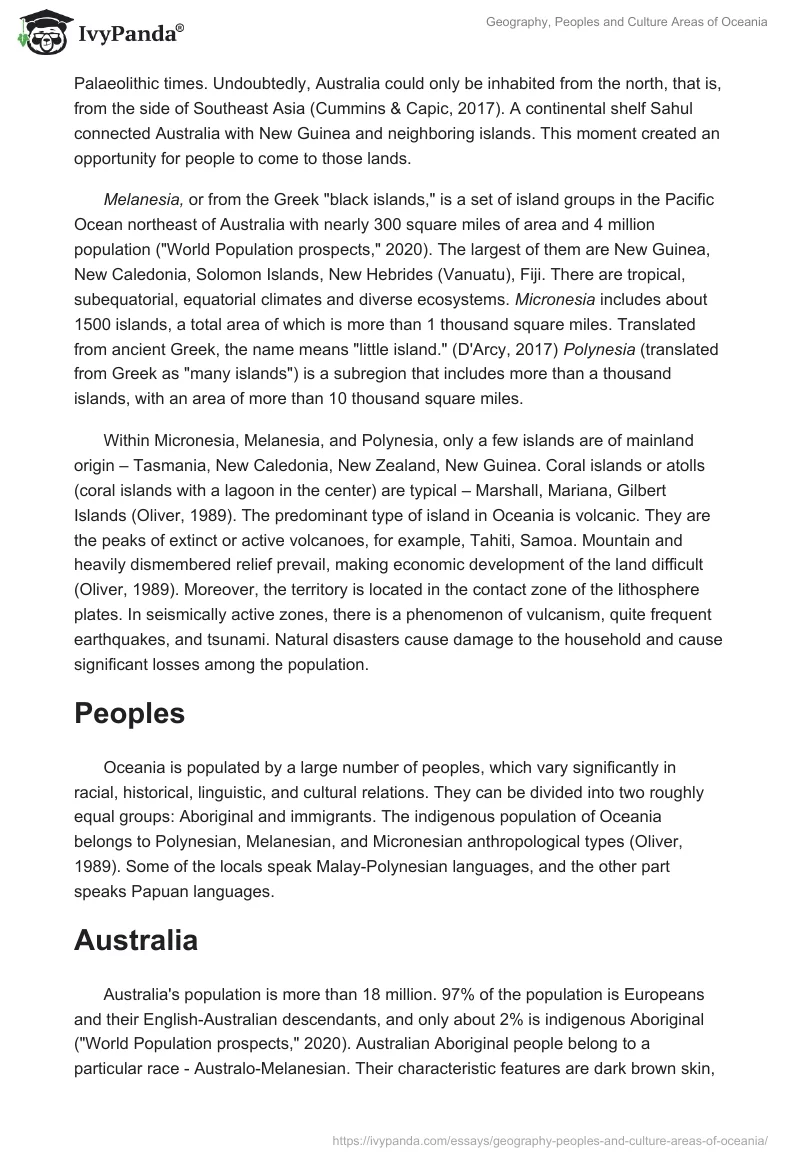 Geography, Peoples and Culture Areas of Oceania. Page 2